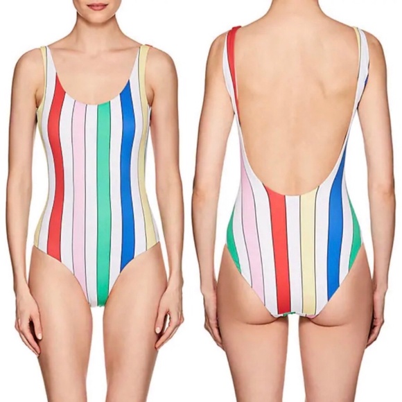 Onia Other - Onia Kelly One Piece Bold Rainbow Strip Swimsuit
